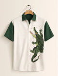 Green Crocodile Printed Men's Shirt - XPST